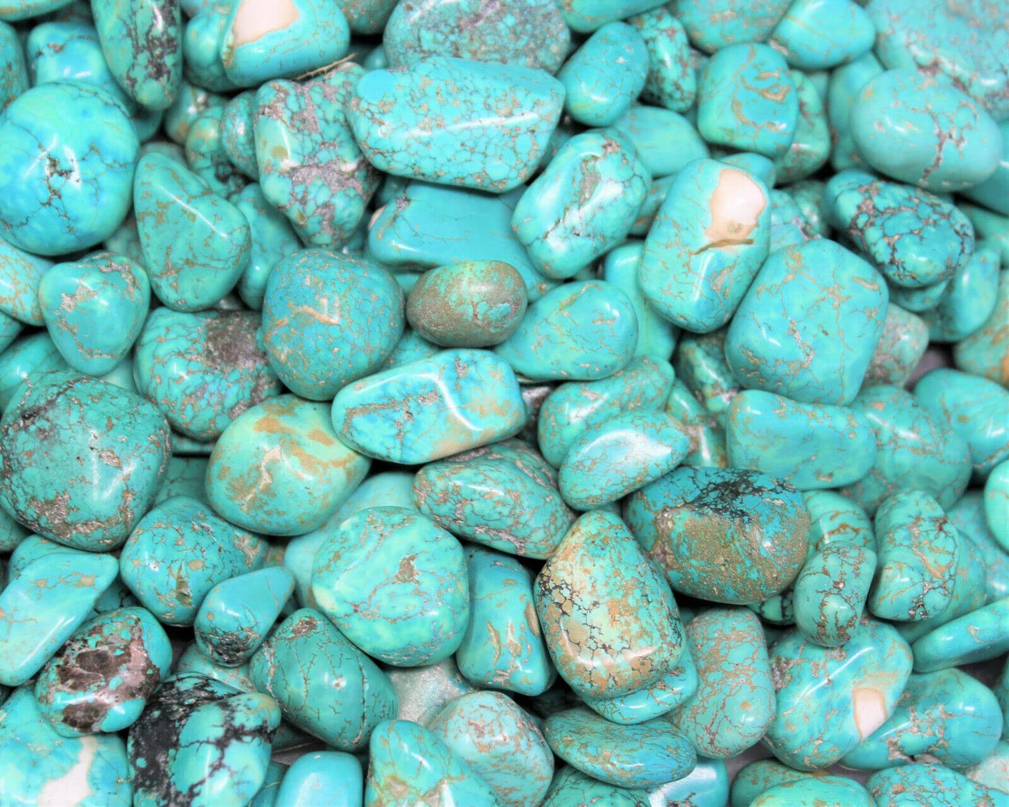 Turquoise Howlite Tumbled Stones - Natural Anxiety Relief Crystal - Calming Stress Relief Gift