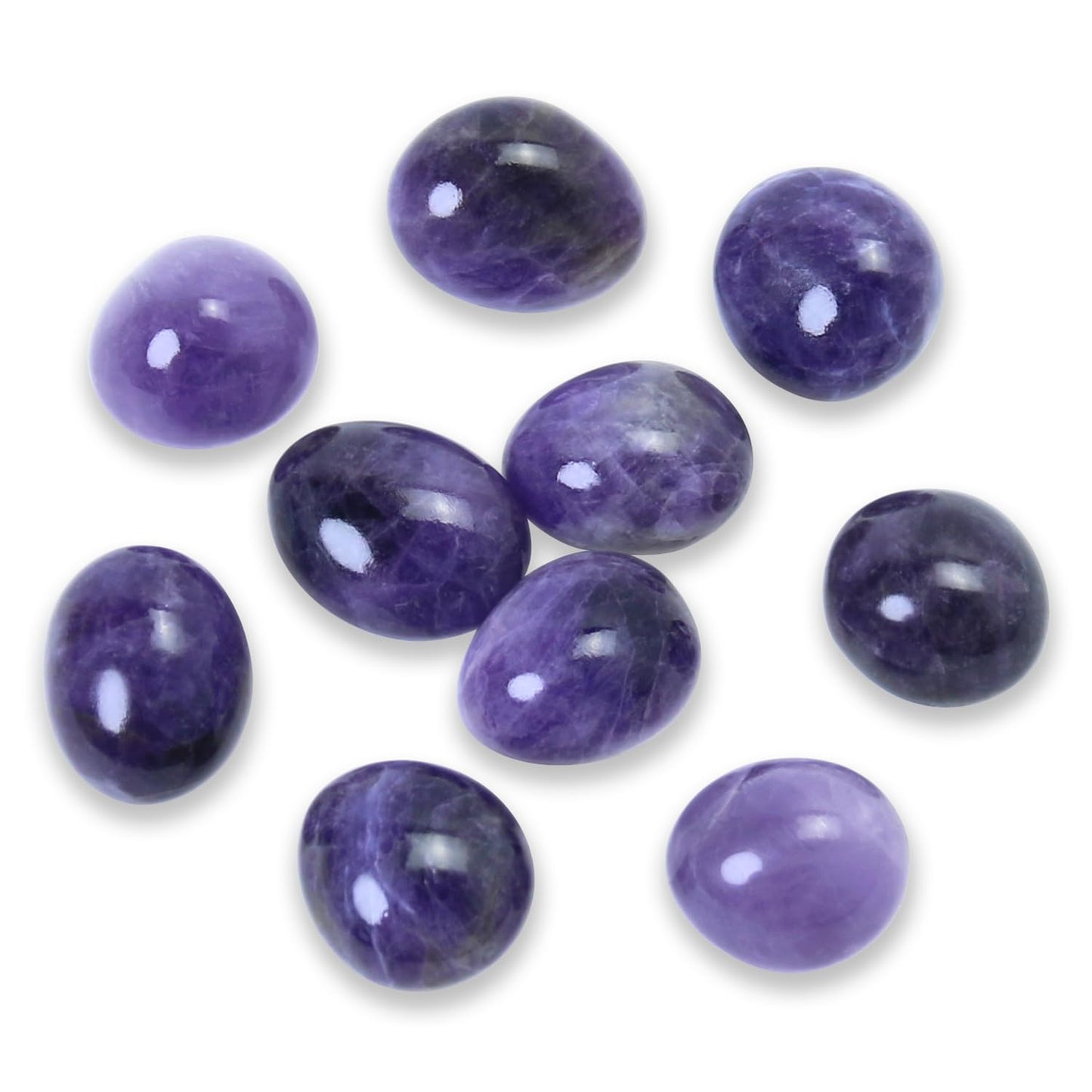Tumbled Polished Natural Amethyst Stones Crystals and Healing Stones (10Pcs)