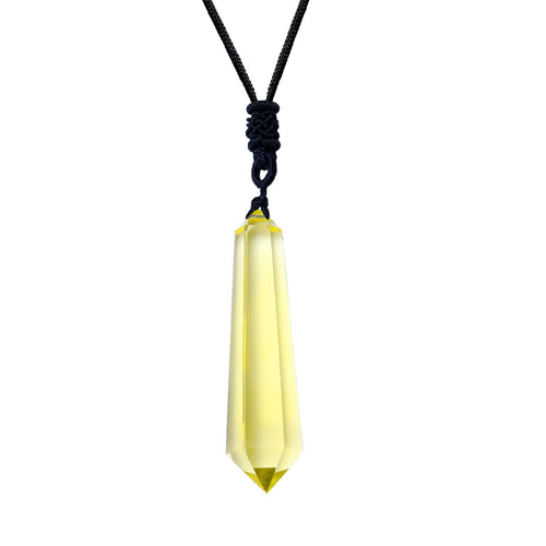 Natural Citrine Crystal Point Necklace - Abundance Stone Pendant