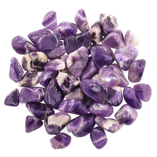 1lb Bulk Tumbled Amethyst Stones - Large Natural Polished Brazilian Crystal Set - Healing Gift