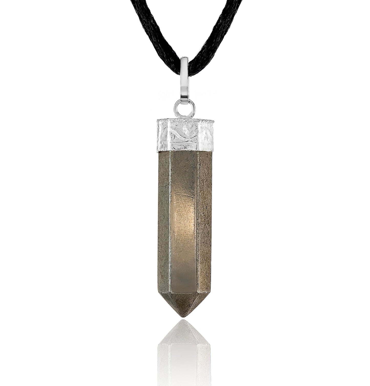 Pyrite Crystal Point Necklace - Natural Abundance Stone Pendant