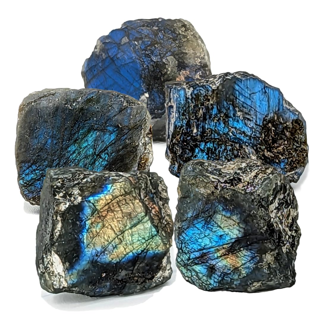 Row Labradorite Crystal Set0 5 Natural Rough Stones- Healing Chakra Gemstone Collection- Gift for Crystal Lovers
