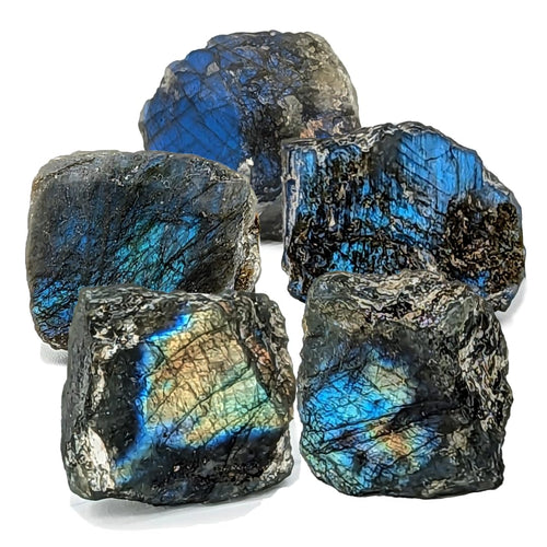 Row Labradorite Crystal Set0 5 Natural Rough Stones- Healing Chakra Gemstone Collection- Gift for Crystal Lovers