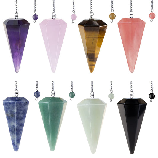 Natural Crystal Pendulum Set – 3 Piece Gemstone Collection
